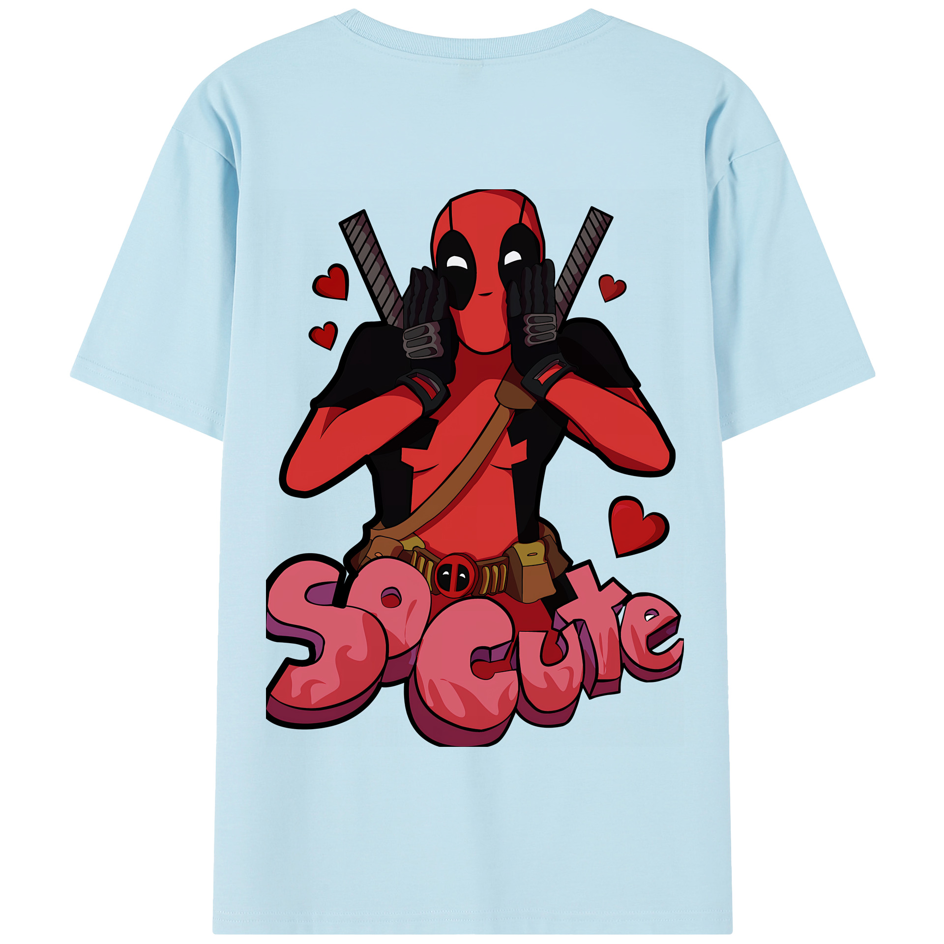 （画像用） Deadpool デッドプール 綿100％半袖Tシャツ（背面プリント）